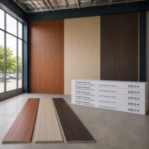 Acabado Tipo Muro Profesional Panel de PVC instalado en muro interior de edificio corporativo
